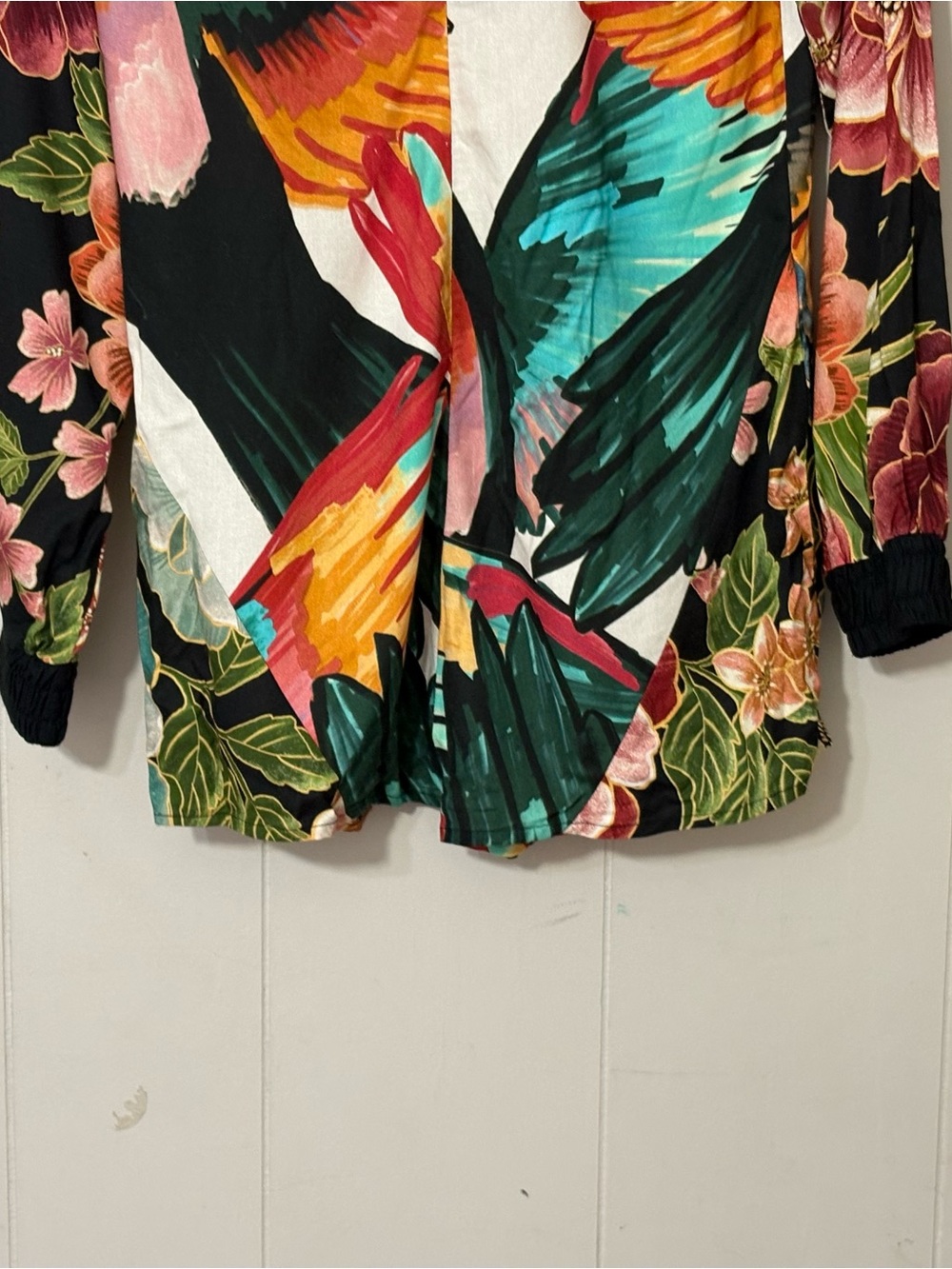 FARM Rio Tucano Print Macaquinho Romper Tropical Bird Floral Cover Up Brazil - Picture 14 of 14